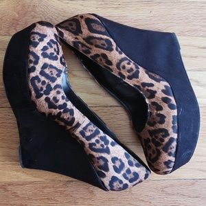 Animal print wedges size 11